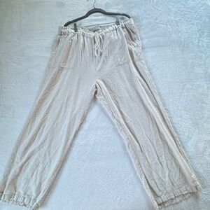 Susina Linen Blend Wide Leg Pants 3XL